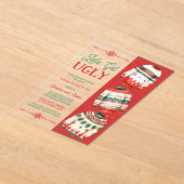 Invitations En Acrylique Let's Get Ugly Christmas Sweater Party (Poser)