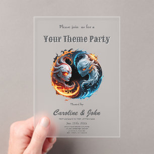 Invitations En Acrylique L'harmonie élémentaire, yin et yang de la nature.