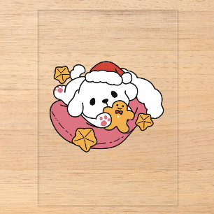 Invitations En Acrylique Libérez la Joie des Fêtes – Chien Mignon de Noël