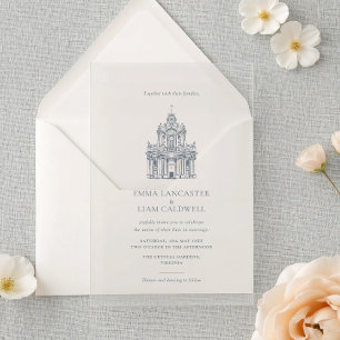Invitations En Acrylique Lieu de culte minimaliste I Mariage baroque