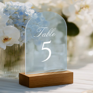 Invitations En Acrylique Light Blue Acrylic Wedding Table Number