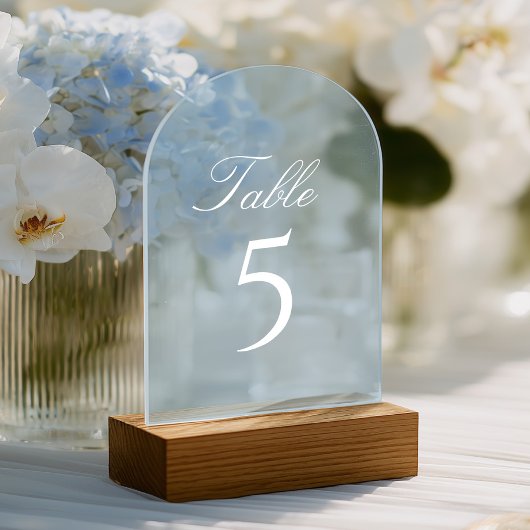 Invitations En Acrylique Light Blue Acrylic Wedding Table Number