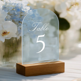Invitations En Acrylique Light Blue Acrylic Wedding Table Number