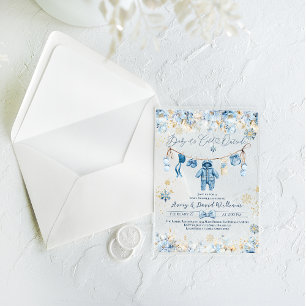 Invitations En Acrylique Ligne bleueLigne froide à l'extérieur bébé garçon