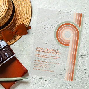Invitations En Acrylique Lignes raffinées Mariage géométrique Terra Cotta I