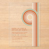 Invitations En Acrylique Lignes raffinées Mariage géométrique Terra Cotta I (Recto)