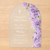 Invitations En Acrylique Lilac Arch Wedding (Recto)