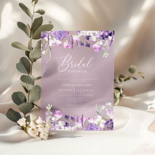 Invitations En Acrylique Lilac Fleur sauvage mariage violet