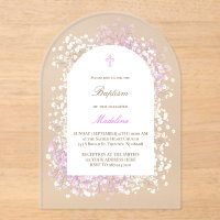 Lilas blanc Gypsophile baptême de bébé fille