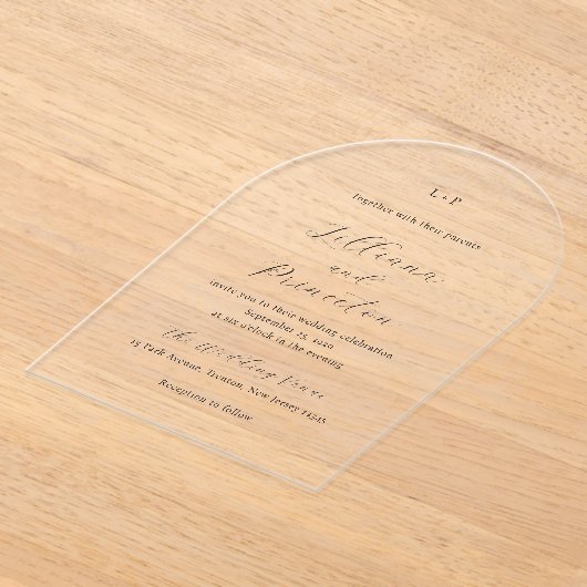 Invitations En Acrylique Lilliana Elegant Mariage moderne (Poser)