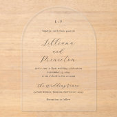 Invitations En Acrylique Lilliana Elegant Mariage moderne (Recto)