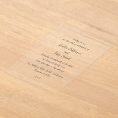 Invitations En Acrylique Linda Simple Mariage moderne (Poser)