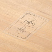 Invitations En Acrylique Line Art Mountain Floral Rustic Mariage (Poser)