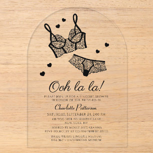 Invitations En Acrylique Lingerie Enterrement de Vie de Jeune Fille Cadeau