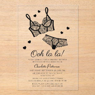Invitations En Acrylique Lingerie Fête des mariées Panty Bachelorette