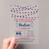 Invitations En Acrylique Little Firecracker 4 juillet 1ère fête d'anniversa (In situ (ordinateur de poche))