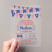 Invitations En Acrylique Little Firecracker 4 juillet 1ère fête d'anniversa (In situ (ordinateur de poche))