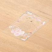 Invitations En Acrylique Little Love Bug Pink Bow Baby Shower (Poser)