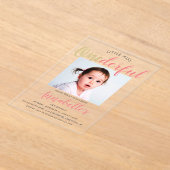 Invitations En Acrylique Little Miss Onederful Photo 1er anniversaire (Poser)
