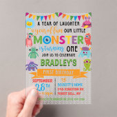 Invitations En Acrylique Little Monster 1er anniversaire (In situ (ordinateur de poche))