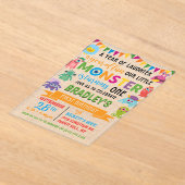 Invitations En Acrylique Little Monster 1er anniversaire (Poser)