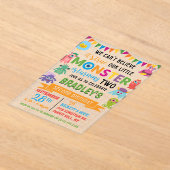 Invitations En Acrylique Little Monster 2e anniversaire (Poser)