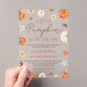 Invitations En Acrylique Little Pumpkin Floral Fall Baby Shower (In situ (ordinateur de poche))