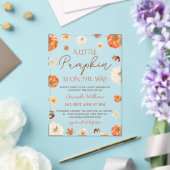 Invitations En Acrylique Little Pumpkin Floral Fall Baby Shower (Insitu (Mariage))