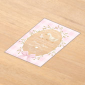 Invitations En Acrylique Little Silly Goose Baby Shower Pink Gingham (Poser)