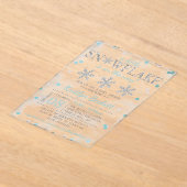 Invitations En Acrylique Little Snowflake Boys Baby shower d'hiver (Poser)