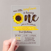 Invitations En Acrylique Little Sunflower 1er anniversaire (In situ (ordinateur de poche))