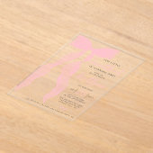 Invitations En Acrylique Little Sweetheart Elegant Pink Bow Birthday Party (Poser)