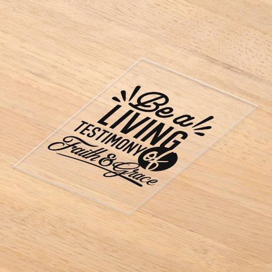 Invitations En Acrylique Living Testimony Bible Quote Christian Motivation (Poser)