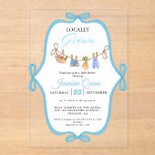 Invitations En Acrylique Locally grown boy baby shower Baby sprinkle (Recto)