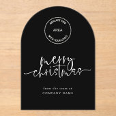 Invitations En Acrylique Logo Joyeux Noël Noir Acrylique Salut (Recto)