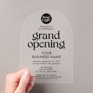 Invitations En Acrylique Logo transparent d'ouverture solennelle de l'entre