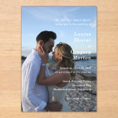 Invitations En Acrylique Louise Simple Photo Mariage moderne (Recto)