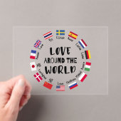 Invitations En Acrylique Love Around the World Languages  (In situ (ordinateur de poche))