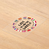 Invitations En Acrylique Love Around the World Languages  (Poser)