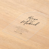 Invitations En Acrylique Love Calligraphy Mariage B&W Arch ID940 (Poser)