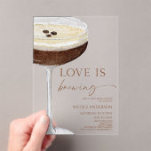 Invitations En Acrylique Love Is Brewing Expresso Martini Bridal Shower (In situ (ordinateur de poche))