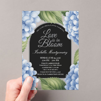 Invitations En Acrylique Love Is in Bloom Unique Hydrangea Bridal Shower