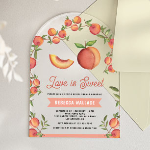 Invitations En Acrylique Love is Sweet Peach Fruit Arch Fête de Mariage
