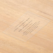 Invitations En Acrylique Lucilla Elegant Mariage moderne (Poser)