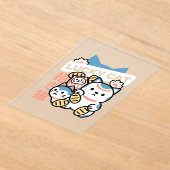 Invitations En Acrylique Lucky Cat Art – Maneki Neko with Gold Coin (Poser)