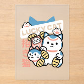 Invitations En Acrylique Lucky Cat Art – Maneki Neko with Gold Coin (Recto)