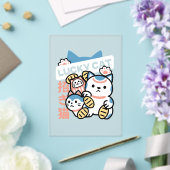 Invitations En Acrylique Lucky Cat Art – Maneki Neko with Gold Coin (Insitu (Mariage))