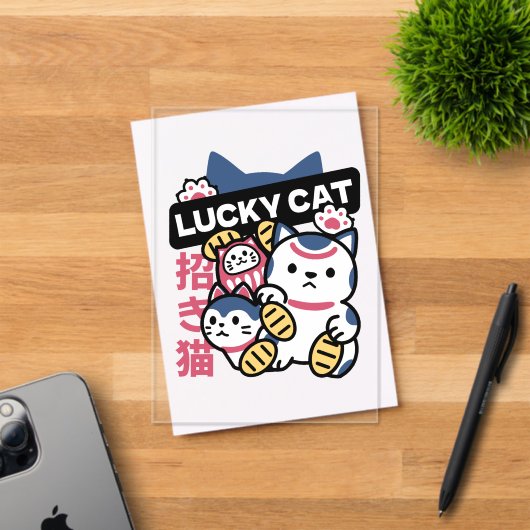 Invitations En Acrylique Lucky Cat Maneki Neko – Japanese Fortune Cat  (Insitu (Carte d'invitation))