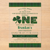 Invitations En Acrylique Lucky Little Shamrock 1er anniversaire (Recto)