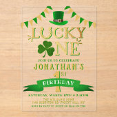 Invitations En Acrylique Lucky One 1er anniversaire (Recto)